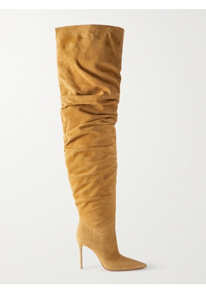 Amina Muaddi - Jahleel Suede Over-the-knee Boots - Brown - IT35,IT36,IT36.5,IT37,IT37.5,IT38,IT38.5,IT39,IT39.5,IT40,IT40.5,IT41