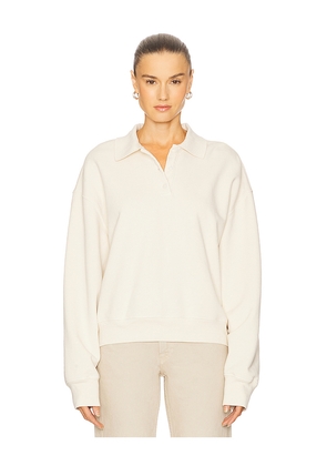 GRLFRND Polo Sweatshirt in Ivory. Size L. Also in S, XXS, XS, M, XL.