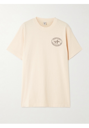 Sporty & Rich - Riding Club Printed Cotton-jersey T-shirt - Cream - x small,small,medium,large,x large