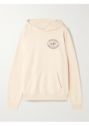 Sporty & Rich - Riding Club Printed Cotton-jersey Hoodie - Cream - x small,small,medium,large,x large
