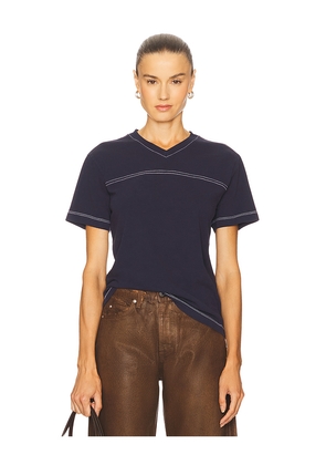 GRLFRND Football Tee in Navy. Size L. Also in S, XXS, XS, M, XL.