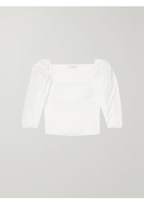 VINCE - Cropped Cotton-poplin Blouse - White - US0,US2,US4,US6,US8,US10,US12