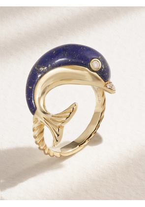 Yvonne Léon - 9-karat Gold, Lapis Lazuli And Diamond Ring - 5,6,7,8