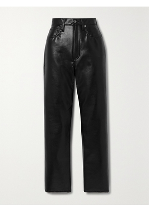 AGOLDE - + Net Sustain 90s Pinch Waist Leather-blend Straight-leg Pants - 28.8” - Black - 23,24,25,26,27,28,29,30,31,32