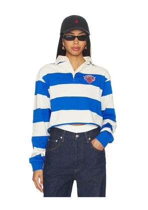Hype and Vice New York Knicks Rugby Polo Top in Cream. Size L. Also in XS, S, XL.