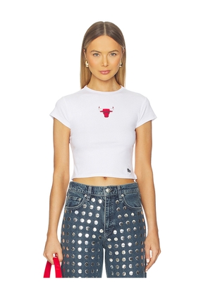 Hype and Vice Chicago Bulls Baby Tee in White. Size L. Also in XS, S, M, XL.