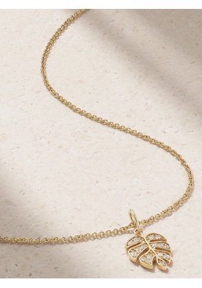 Sydney Evan - Small Monstera Leaf 14-karat Gold Diamond Necklace - One size