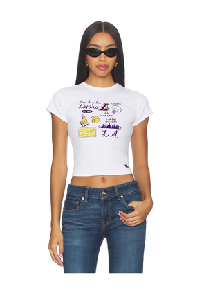 Hype and Vice Los Angeles Lakers Baby Tee in White. Size M. Also in XS, S.