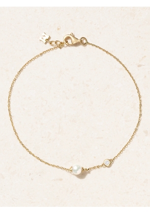 Mateo - 14-karat Gold, Pearl And Diamond Bracelet - One size