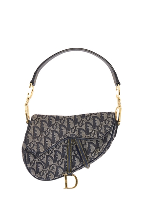 FWRD Renew Dior Vintage Diorissimo Saddle Bag in Blue.