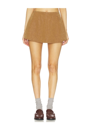 Free People x We The Free Paradise Found Suede Skirt In Carmel CafÃ© in Tan. Size L. Also in XS, S, M, XL.