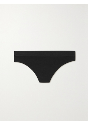 Skin - + Net Sustain Harley Stretch Organic Pima Cotton-jersey Thong - Black - x small,small,medium,large