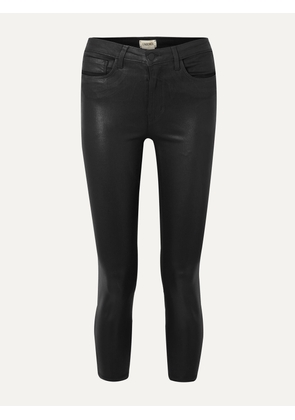L'AGENCE - Margot Cropped Coated High-rise Skinny Jeans - Black - 23,24,25,26,27,28,29,30,31,32