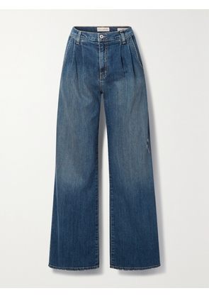 Nili Lotan - Flora Pleated High-rise Wide-leg Jeans - Blue - 24,25,26,27,28,29,30