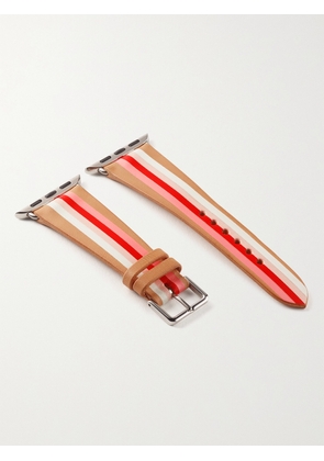 LA CALIFORNIENNE - Striped Leather Watch Strap - Pink - One size