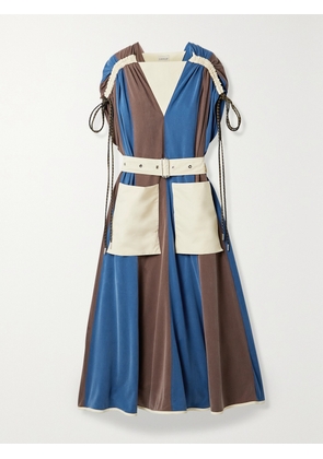 Moncler Genius - + 2 Moncler 1952 Abito Paneled Shell And Washed Cupro-blend Midi Dress - Blue - IT42