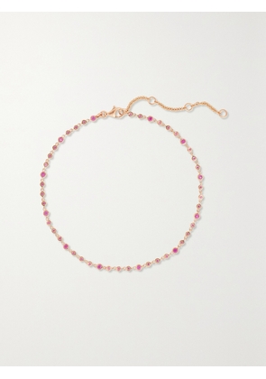 SHAY - 18-karat Rose Gold Sapphire Anklet - One size