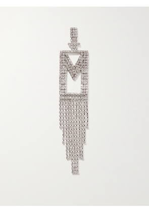 Retrofête - Alphabet Rhodium-plated Crystal Single Earring - Silver - A,B,C,D,E,F,G,H,I,J,K,L,M,N,O,P,Q,R,S,T,U,V,W,X,Y,Z