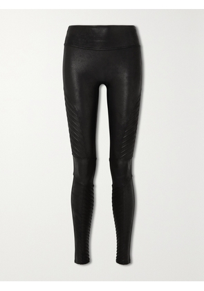 Spanx - Moto Faux Stretch-leather Leggings - Black - x small,small,medium,large,x large