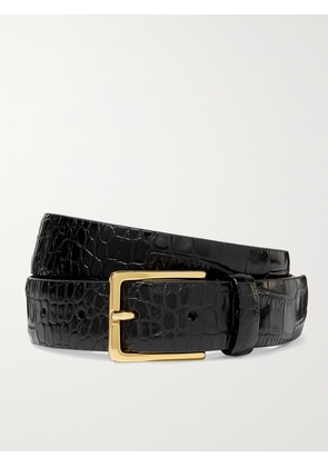 Anderson's - Croc-effect Leather Belt - Black - 65,70,75,80,85,90