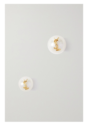 SAINT LAURENT - Gold-tone Faux Pearl Earrings - One size