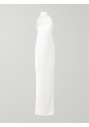 Brandon Maxwell - Open-back Silk-charmeuse Halterneck Gown - Ivory - US0,US2,US4,US6,US8,US10,US12,US14,US16