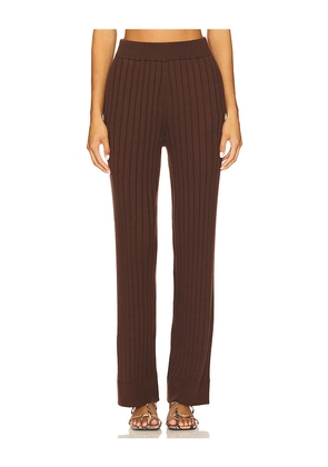 House of Harlow 1960 x REVOLVE Irvina Ribbed Pant in Chocolate. Size L. Also in M, S, XL, XS, XXS.