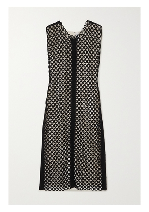 PARTOW - Dree Two-tone Crocheted Midi Dress - Black - XS/S,M/L