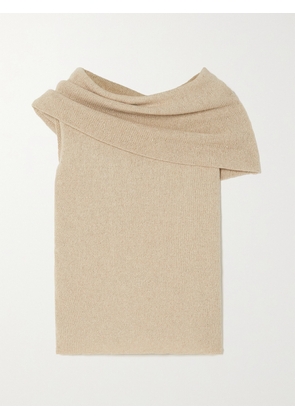 DEVEAUX - Lucia One-shoulder Cotton-blend Top - Neutrals - x small,small,medium,large,x large