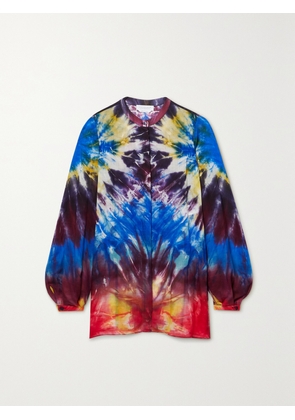 Gabriela Hearst - Nicola Belted Tie-dyed Cashmere Blouse - Blue - IT36,IT38,IT40,IT42,IT44,IT46,IT48