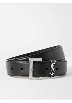 SAINT LAURENT - Cassandre Leather Belt - Black - 65,70,75,80,85,90,95,100,105