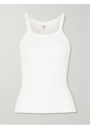 RE/DONE - Ribbed Cotton-jersey Tank - White - x small,small,medium,large