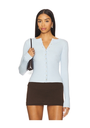 Frankies Bikinis Lenon Cloud Knit Sweater in Baby Blue. Size M. Also in S.