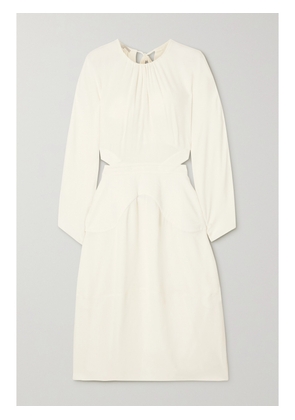 Stella McCartney - Amara Gathered Cutout Crepe Midi Dress - White - IT36,IT38,IT40,IT42,IT44,IT46,IT48
