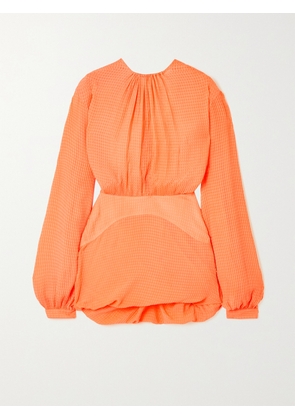 Stella McCartney - Amanda Silk-seersucker Mini Dress - Orange - IT36,IT38,IT40,IT42,IT44