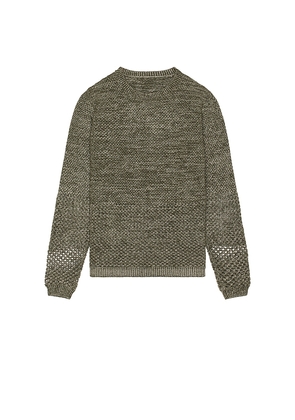 ISA BOULDER Solid Crochet Crewneck Sweater in Grey. Size L. Also in M, S, XL/1X.