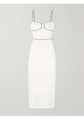 RASARIO - Piped Metallic Floral-jacquard Maxi Dress - White - FR 34,FR 36,FR 38,FR 40,FR 42,FR 44