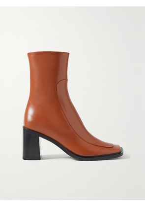 The Row - Patch Paneled Leather Ankle Boots - Brown - IT35,IT36,IT37,IT38,IT39,IT40,IT41,IT42