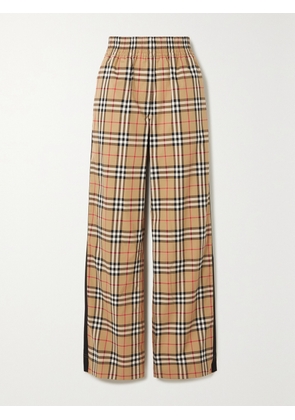 Burberry - Striped Checked Cotton-blend Wide-leg Pants - Neutrals - UK 2,UK 4,UK 6,UK 8,UK 10,UK 12,UK 14,UK 16,UK 18