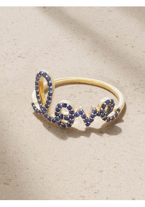 Sydney Evan - Large Love 14-karat Gold Sapphire Ring - 5,6,7