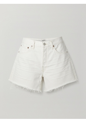 AGOLDE - Parker Long Distressed Denim Shorts - White - 23,24,25,26,27,28,29,30,31,32