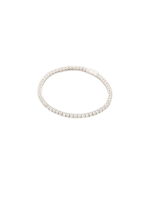 Heaven Mayhem Lab Grown Tennis Bracelet in Metallic Silver.