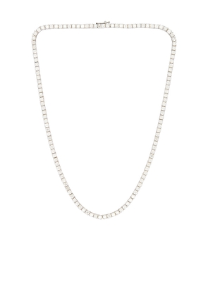 Heaven Mayhem Lab Grown Tennis Necklace in Metallic Silver.