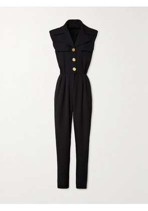 Balmain - Button-embellished Grain De Poudre Wool Jumpsuit - Black - FR 34,FR 36,FR 38,FR 40,FR 42,FR 44,FR 46