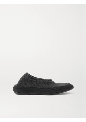 The Row - Fairy Grosgrain And Suede-trimmed Cashmere Slippers - Gray - IT35,IT35.5,IT36,IT36.5,IT37,IT37.5,IT38,IT38.5,IT39,IT39.5,IT40,IT40.5,IT41,IT41.5,IT42