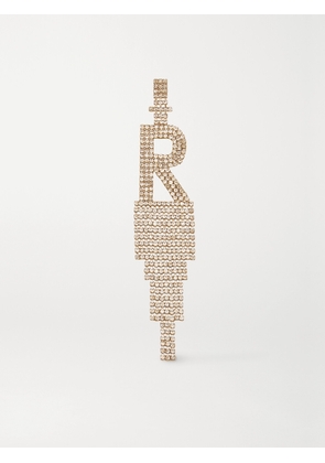 Retrofête - Alphabet Rhodium-plated Crystal Single Earring - Gold - A,B,C,D,E,F,G,H,I,J,K,L,M,N,O,P,Q,R,S,T,U,V,W,X,Y,Z