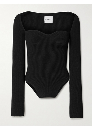 KHAITE - Maddy Ribbed-knit Sweater - Black - x small,small,medium,large