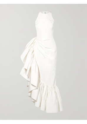 Rosie Assoulin - Whoopsy Daisy Asymmetric Ruffled Silk-charmeuse Gown - White - US0,US2,US4,US6,US8,US10,US12