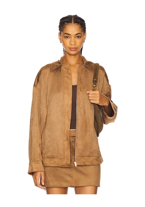 House of Harlow 1960 x REVOLVE Della Faux Suede Jacket in Brown. Size L. Also in M, S, XL, XS.