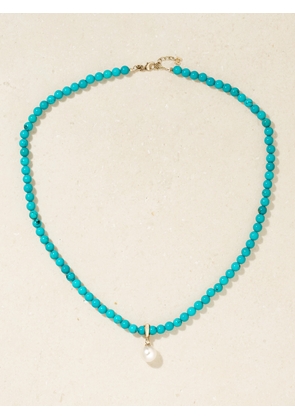 Mateo - 14-karat Gold, Turquoise And Pearl Choker - One size